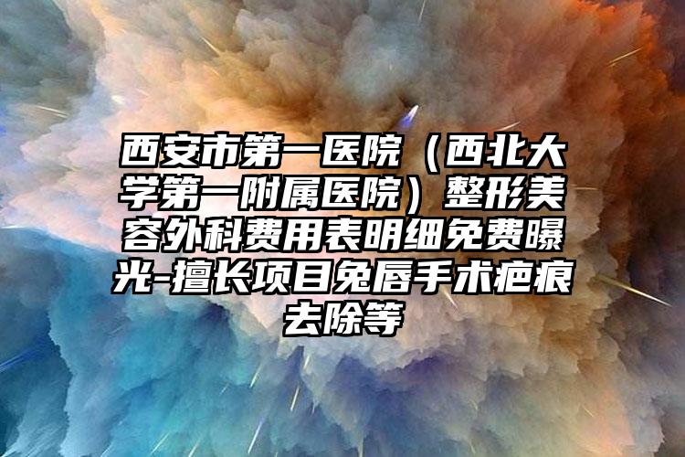 西安市第一医院(西北大学第一附属医院)整形美容外科费用表明细免费曝光-擅长项目兔唇手术疤痕去除等