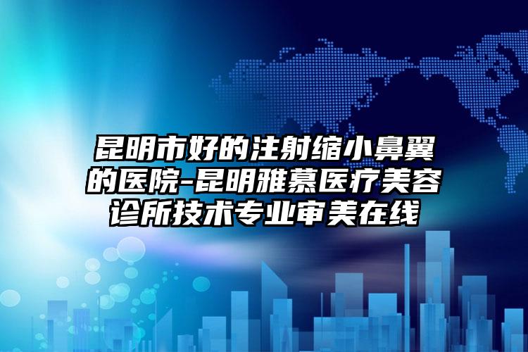 昆明市好的注射缩小鼻翼的医院-昆明雅慕医疗美容诊所技术专业审美在线
