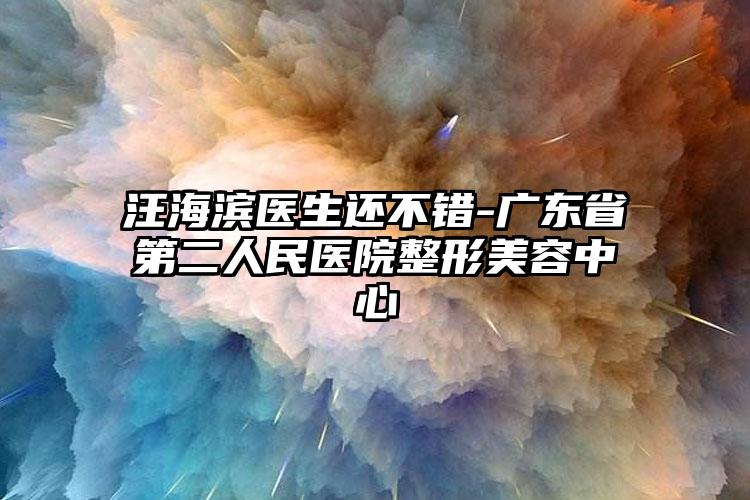 汪海滨医生还不错-广东省第二人民医院整形美容中心