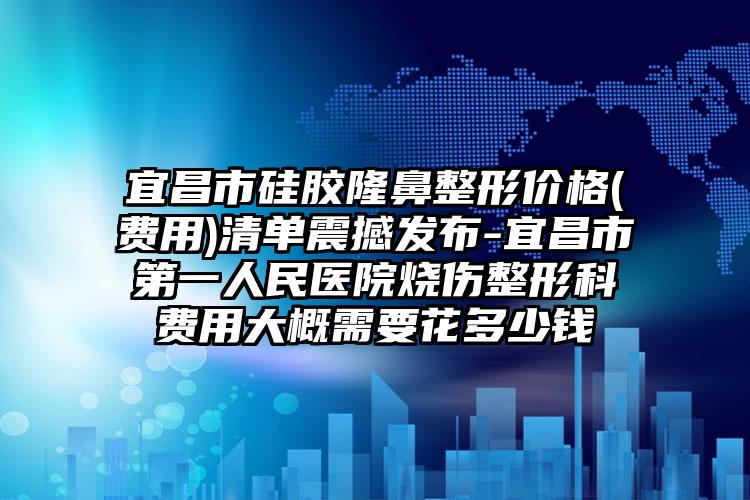 宜昌市硅胶隆鼻整形价格(费用)清单震撼发布-宜昌市第一人民医院烧伤整形科费用大概需要花多少钱