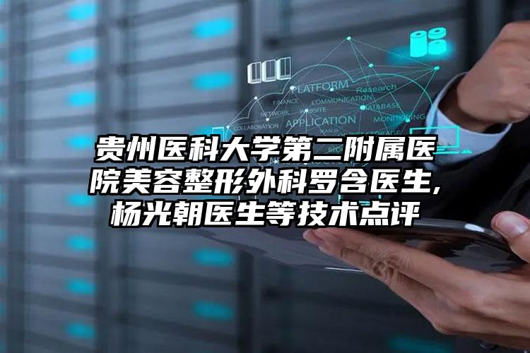 贵州医科大学第二附属医院美容整形外科罗含医生,杨光朝医生等技术点评
